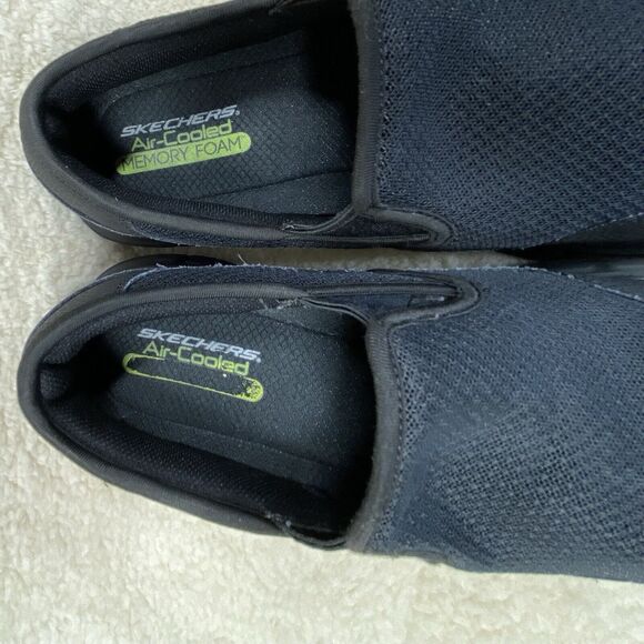 SKECHERS 59997S Verse-Cool Mens Size 13 Mesh & Leather Slip On Casual Black - Picture 4 of 7